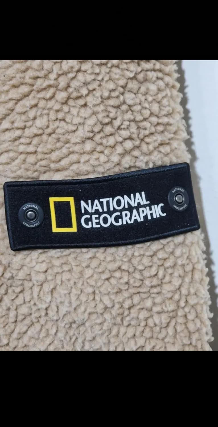 (M) 내셔널지오그래픽 후리스 점퍼 진베이지 뽀글이 플리스 와펜자켓  상품이미지5