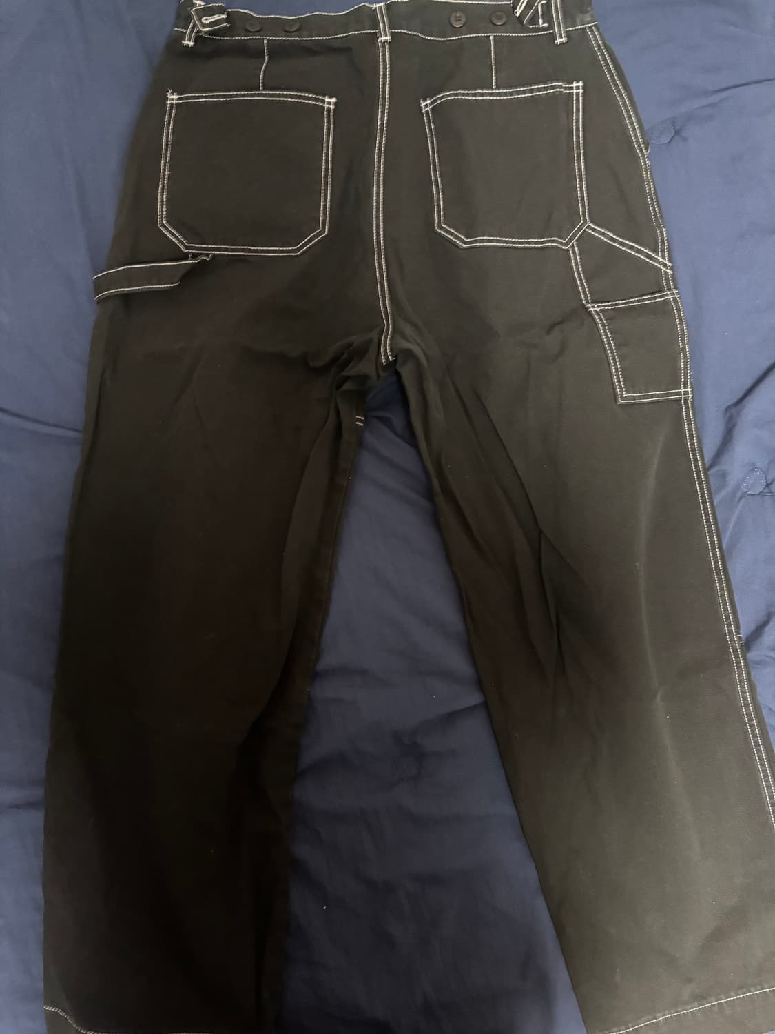 아노트 와이드 카펜터 워크 팬츠 블랙 상품이미지2