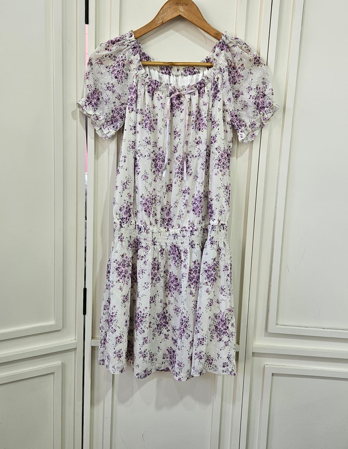 레스트로즈(LEST ROSE) 라벤더 플라워 쉬폰 원피스 상품이미지1