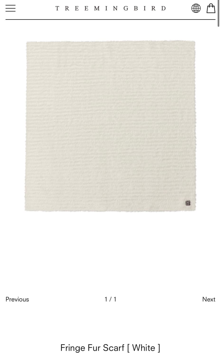 트리밍버드 프린지 퍼 스카프 화이트 상품이미지1