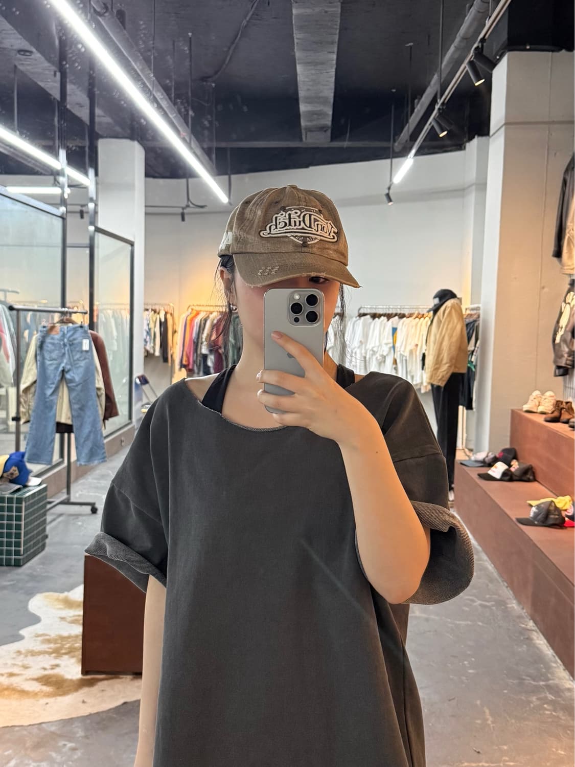 본더치 빈티지워싱 브라운 캡모자 H2989 상품이미지1