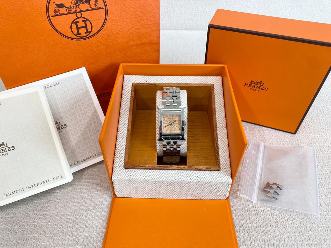 에르메스 H아워 1.210 인디핑크 스틸 여성용 쿼츠 PM 사이즈 상품이미지2