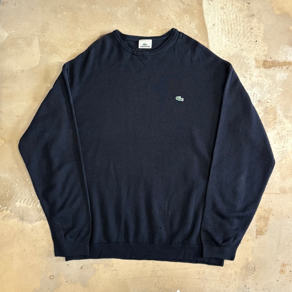 7 라코스테 로고자수 블랙 라운드넥 니트 상품이미지2