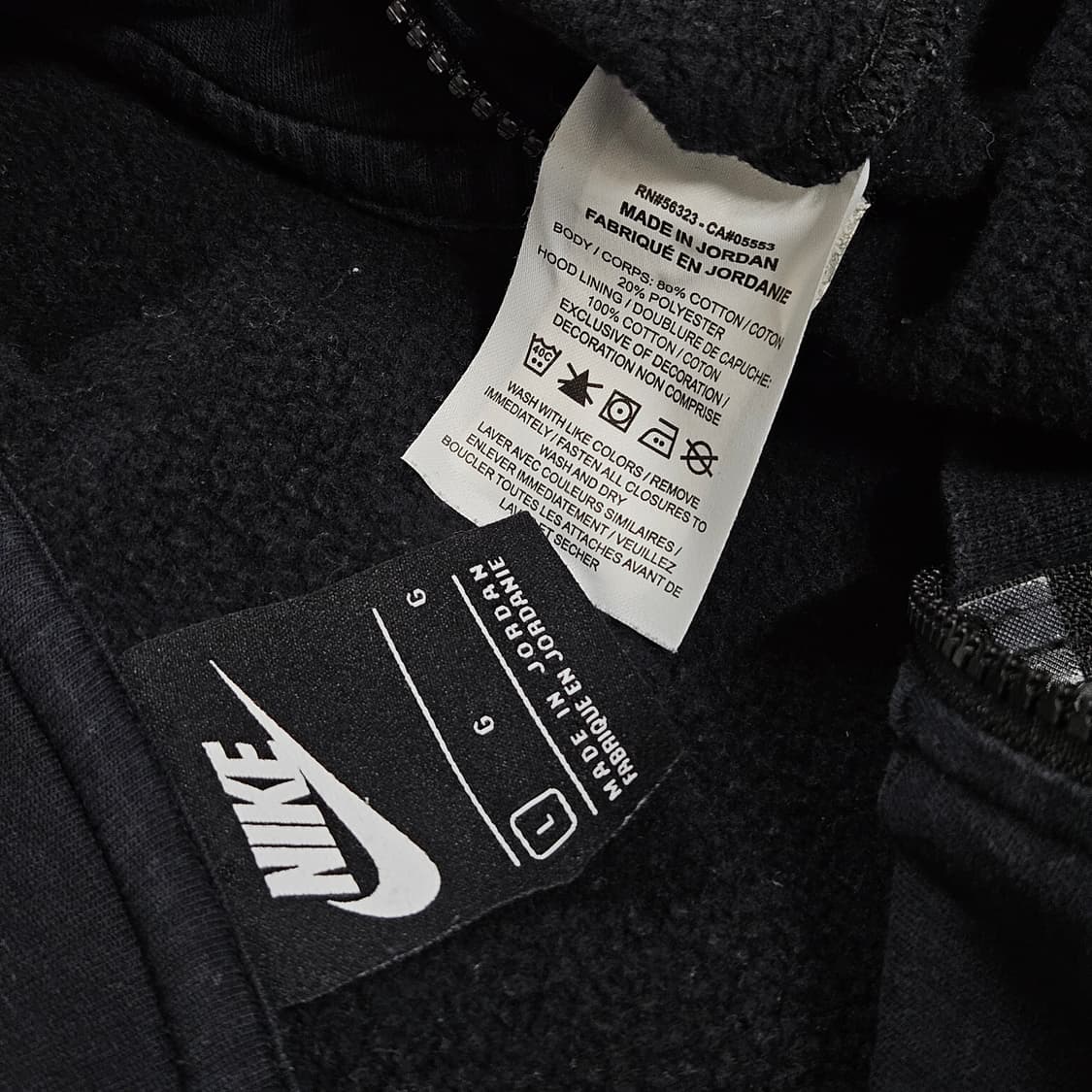 XL 105 나이키 블랙 기모 후드집업 상품이미지5