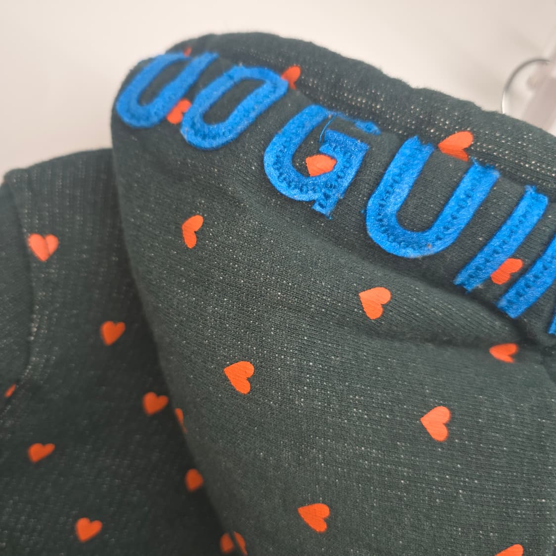 딥 그린 하트 패턴 후드 집업 상품이미지6