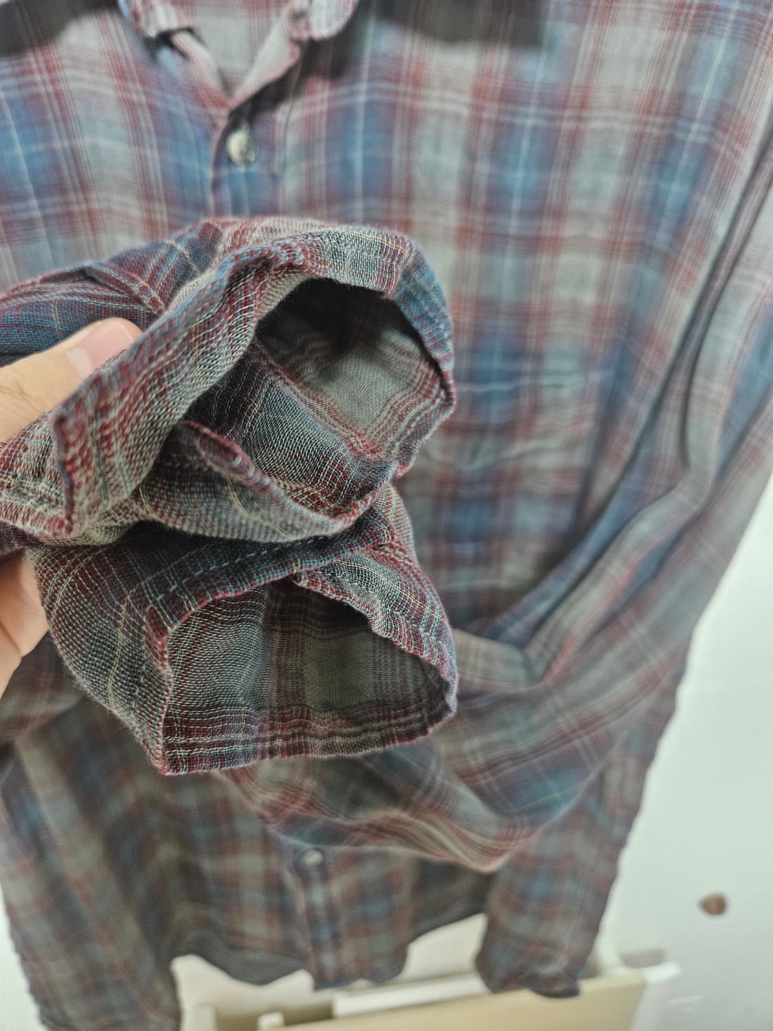 [46] 포커페이스 린넨 체크셔츠 상품이미지4