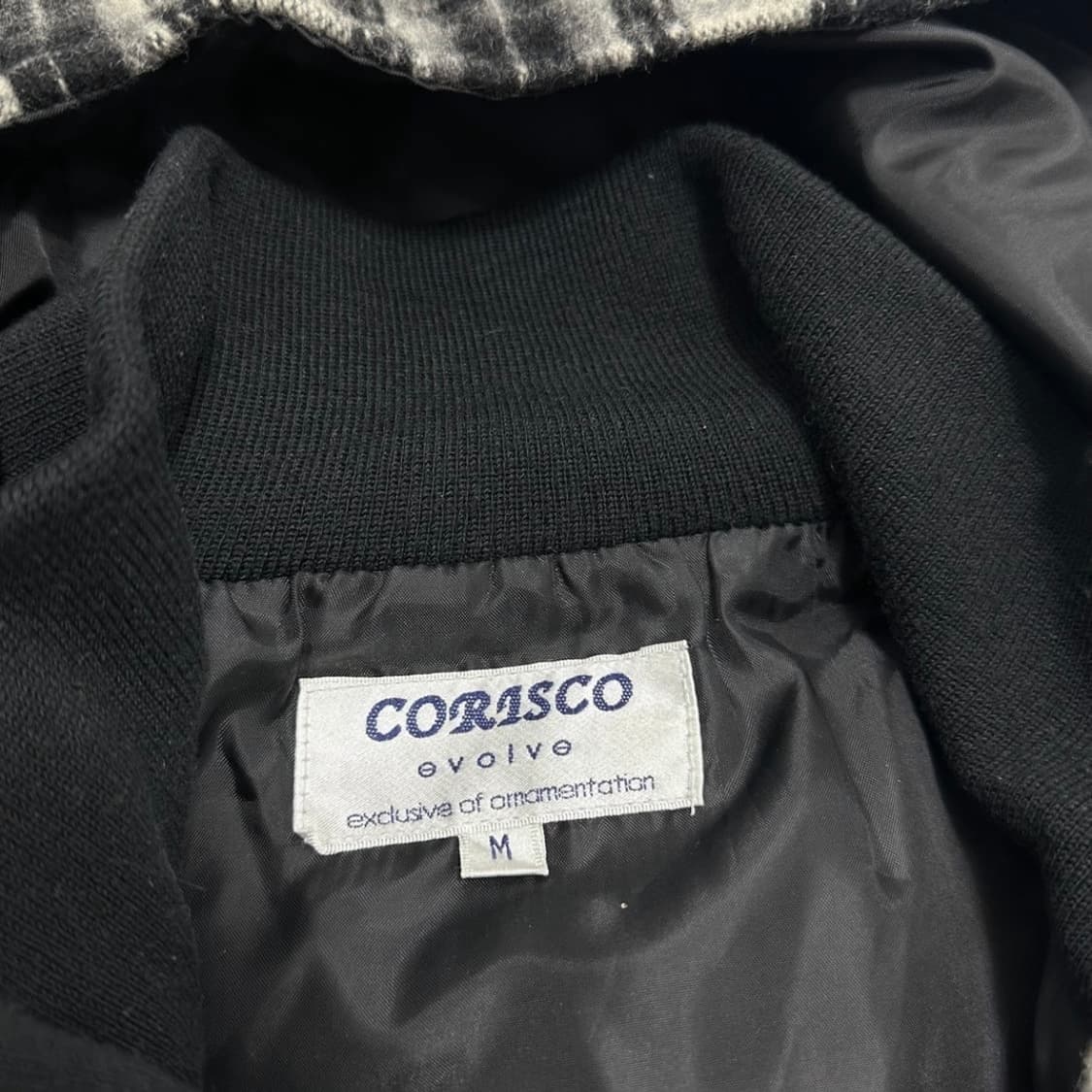 corisco 멜톤 울 체크 후드 자켓 상품이미지6