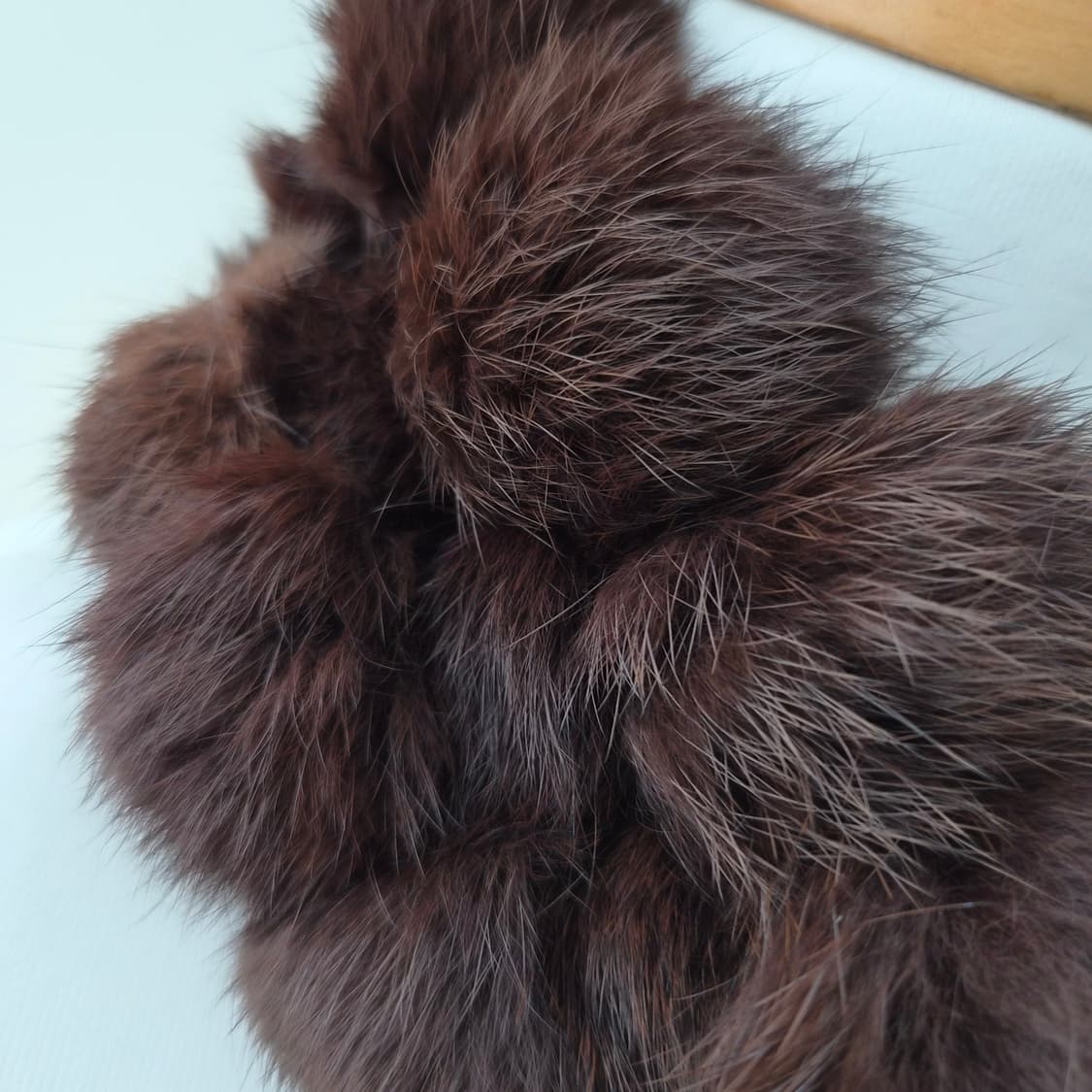 브라운 리얼 렉스 토끼털 퍼 폼폼 머플러  상품이미지4