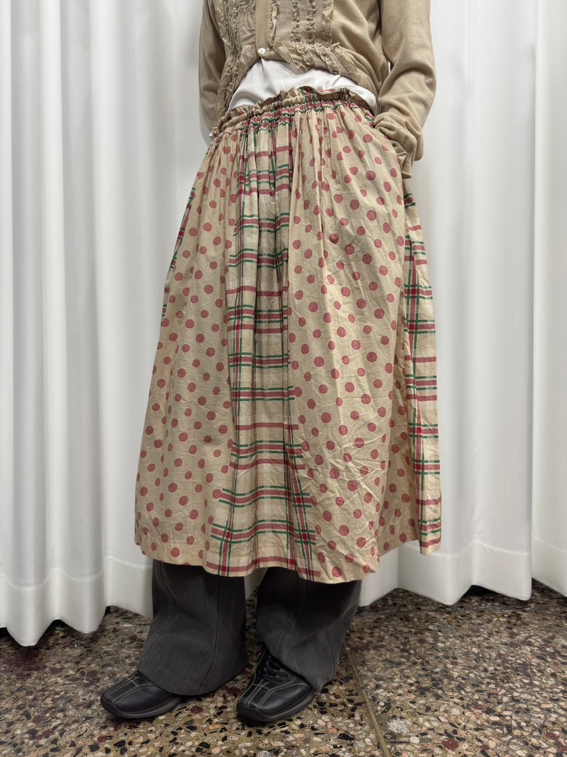 dot&check midi skirt 상품이미지3