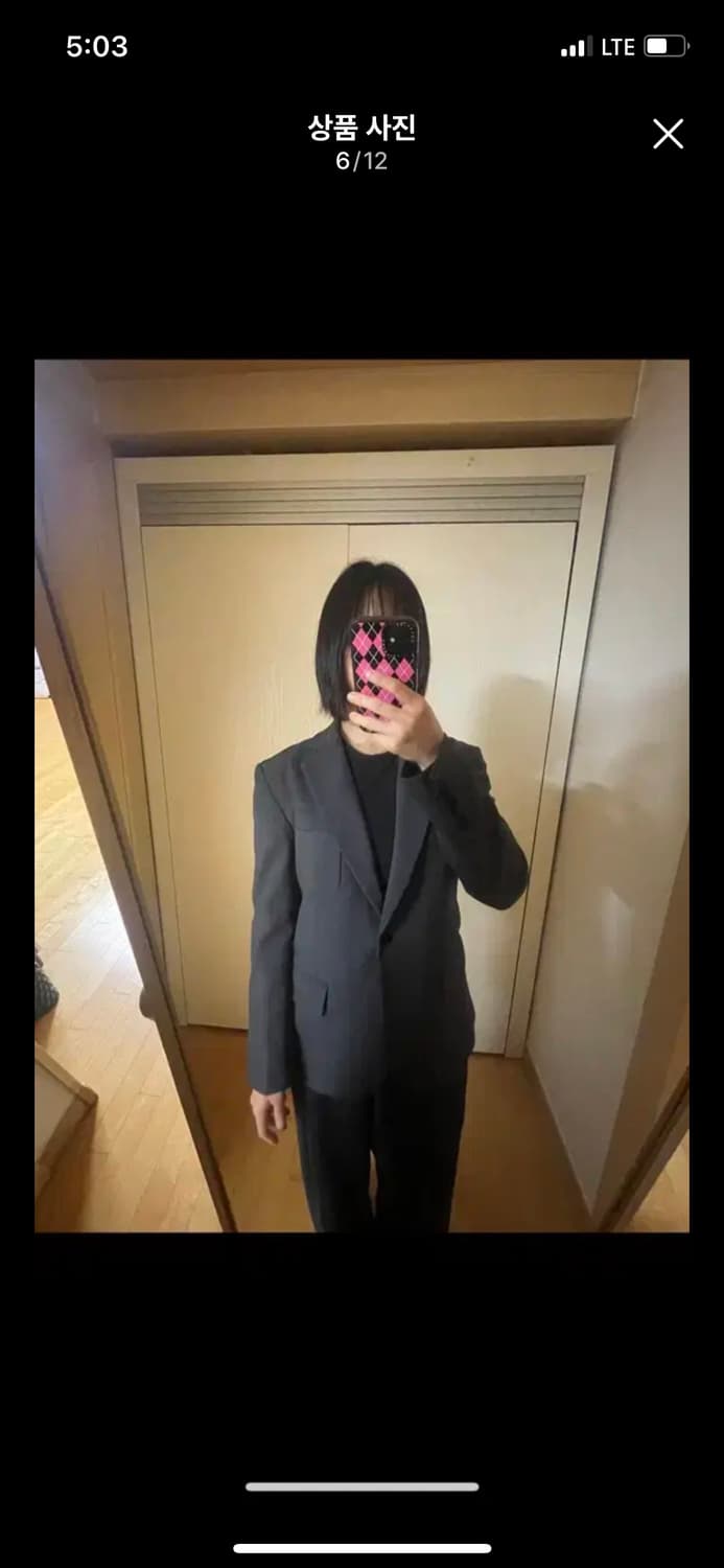 (택달린 새상품)서쿠키 벨벳포인트 그레이 자켓 블레이저 하객룩 꼼데 상품이미지6