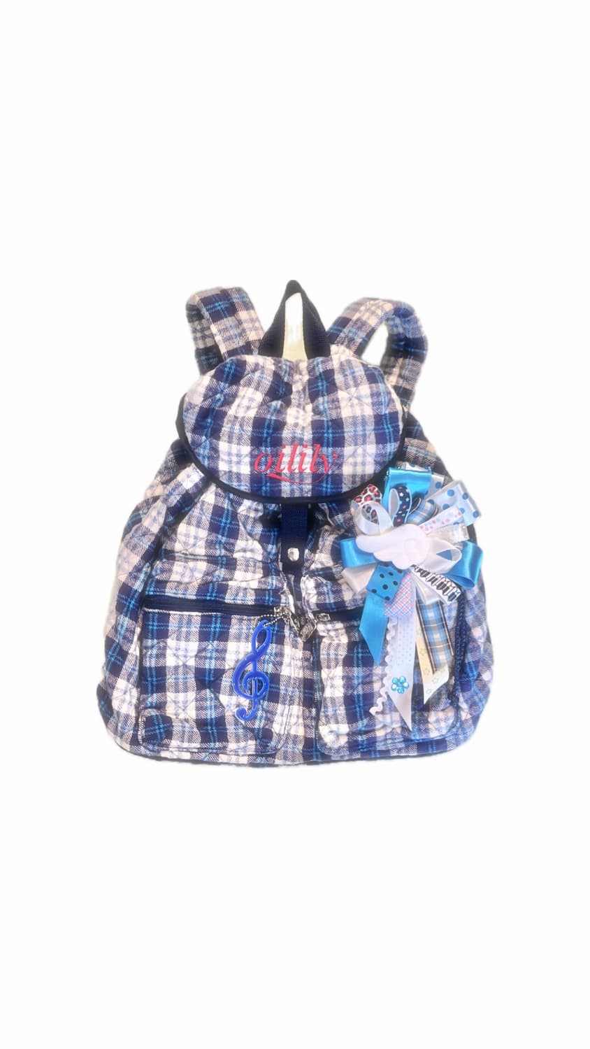 오일릴리 블루 체크 백팩🌀 상품이미지1