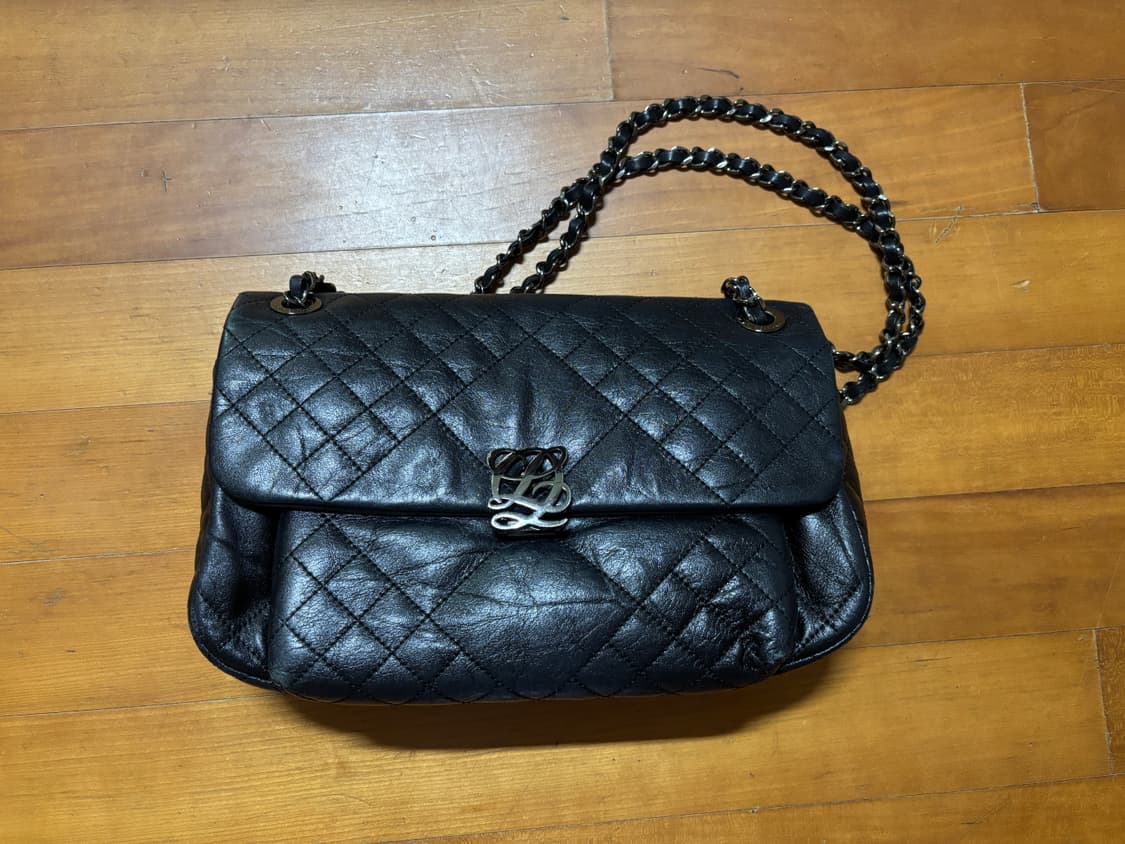 vintage louis quatorez black leather bag 상품이미지1