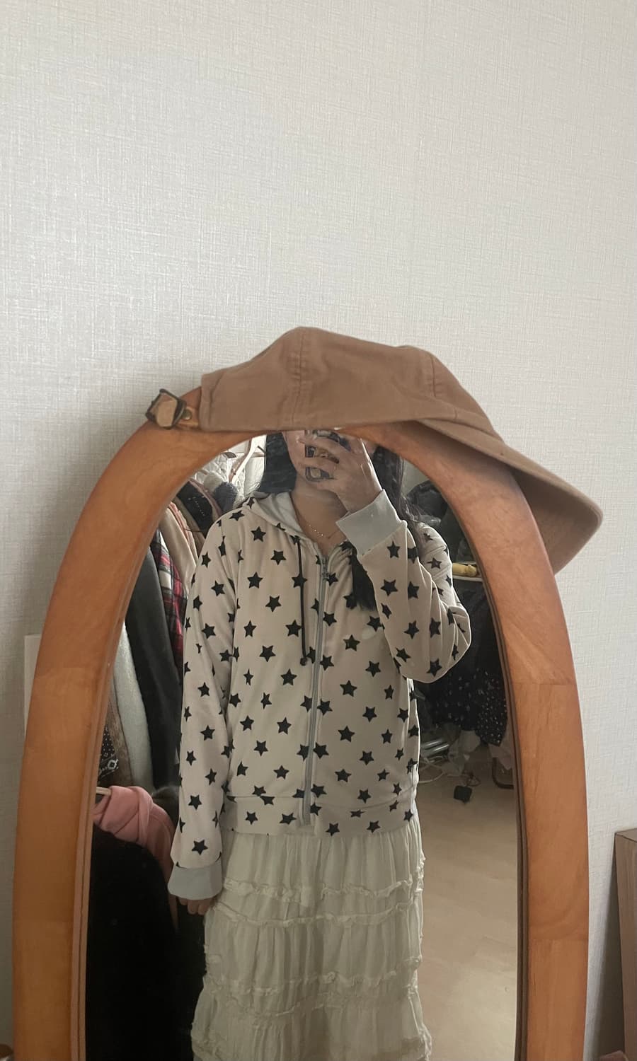 모리걸 빈티지 별 패턴 후드집업 🖤⭐️ 상품이미지6