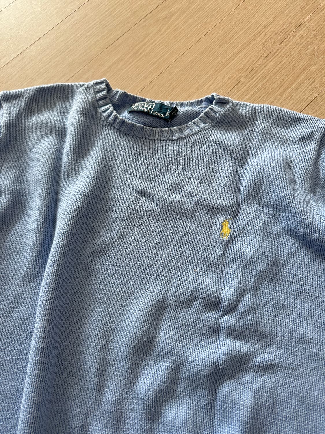 폴로 남녀공용 소라색 니트 상품이미지1