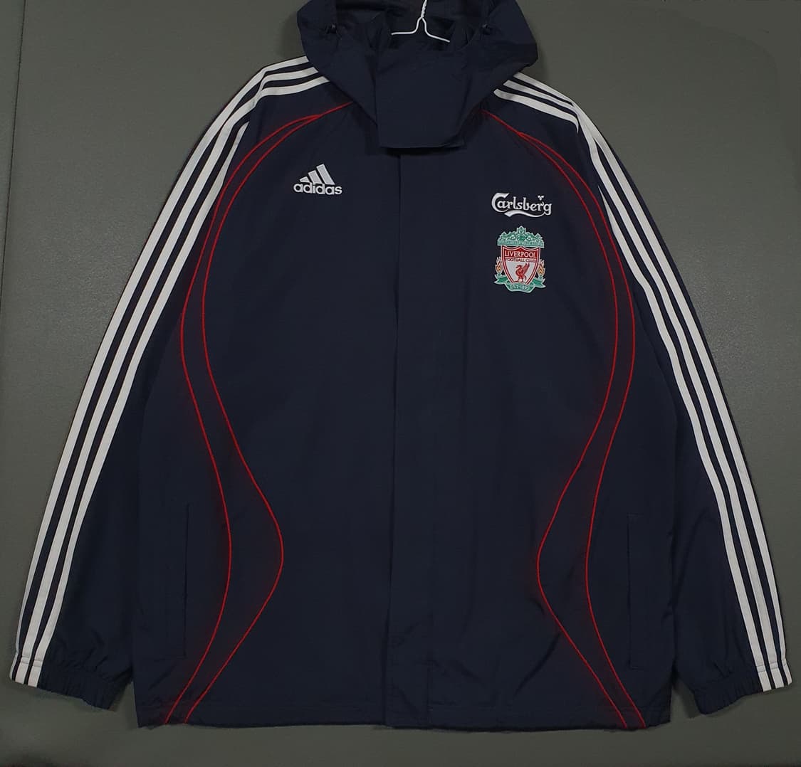 2XL (110) 아디다스 X 리버풀 칼스버그 바람막이 자켓 그레이 희귀 상품이미지1