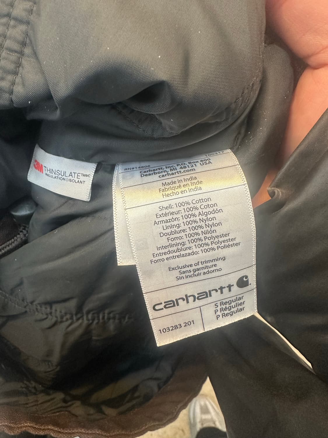 칼하트 브라운 풀스윙 신슐레이트 자켓 상품이미지4