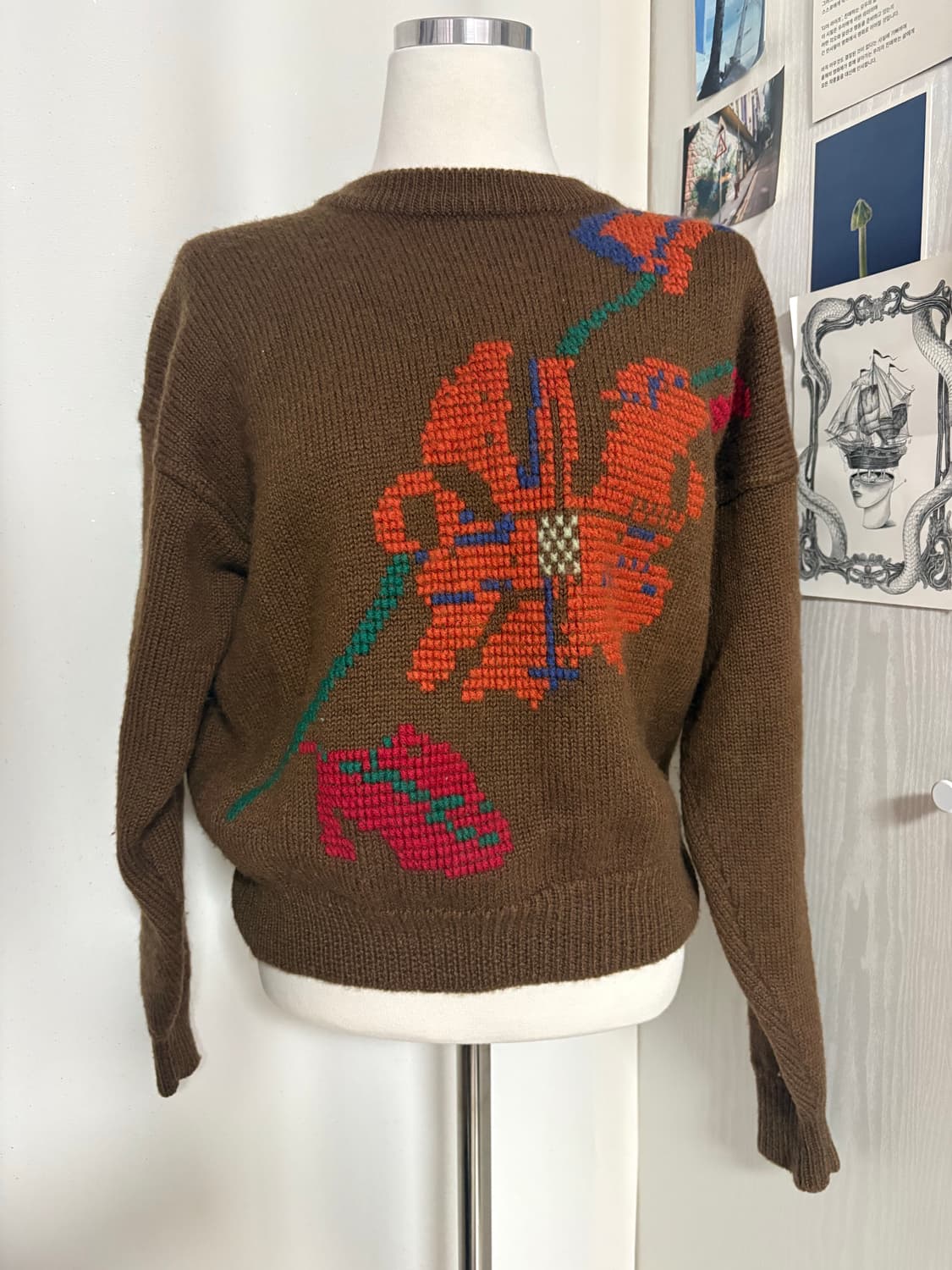 brown flower knitwear 상품이미지1