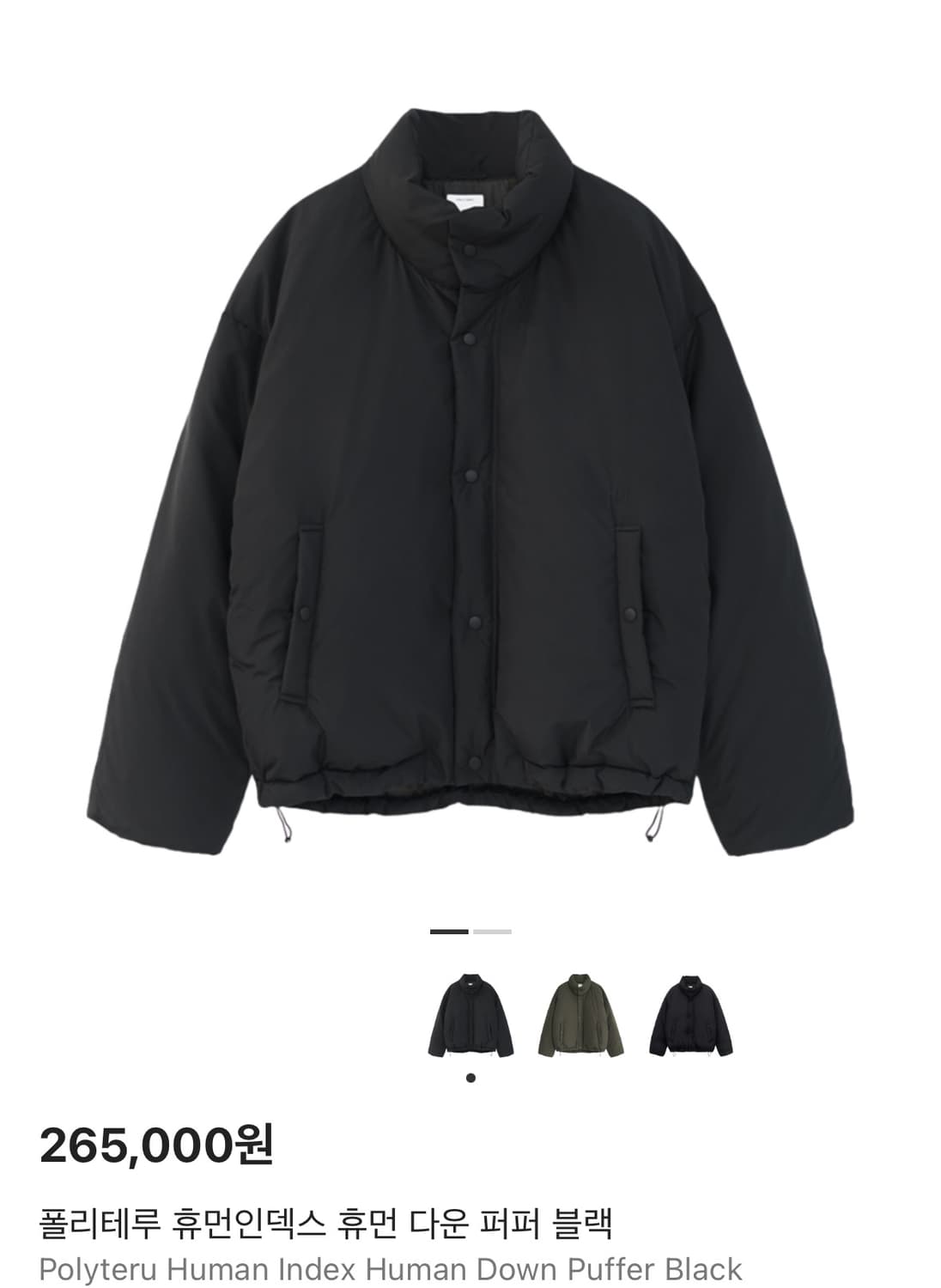 (2)폴리테루 휴먼인덱스 패딩 상품이미지1