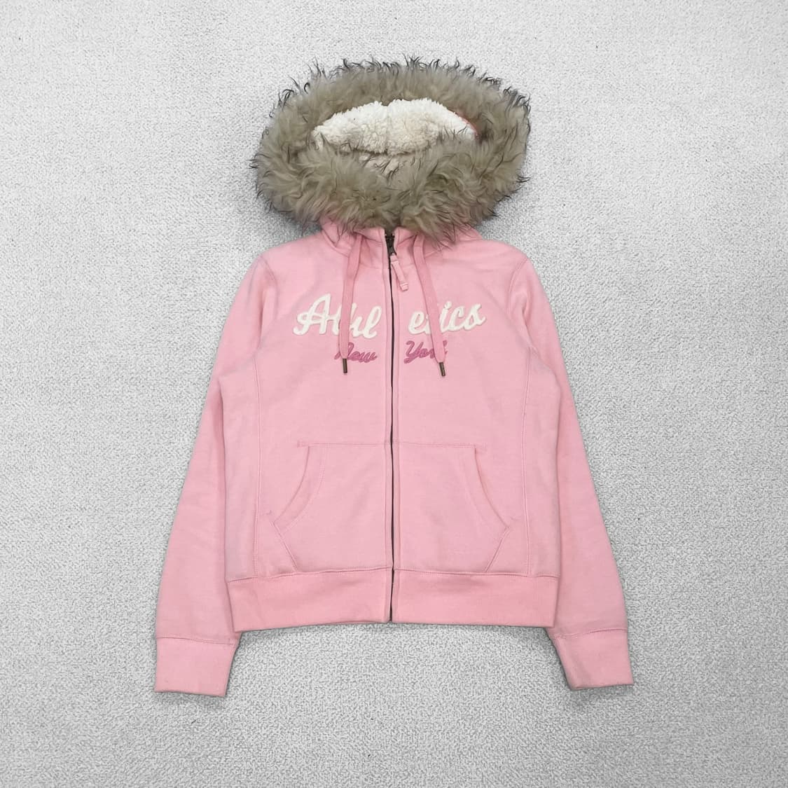 스파오 울프죠 후드퍼 집업 핑크 상품이미지2