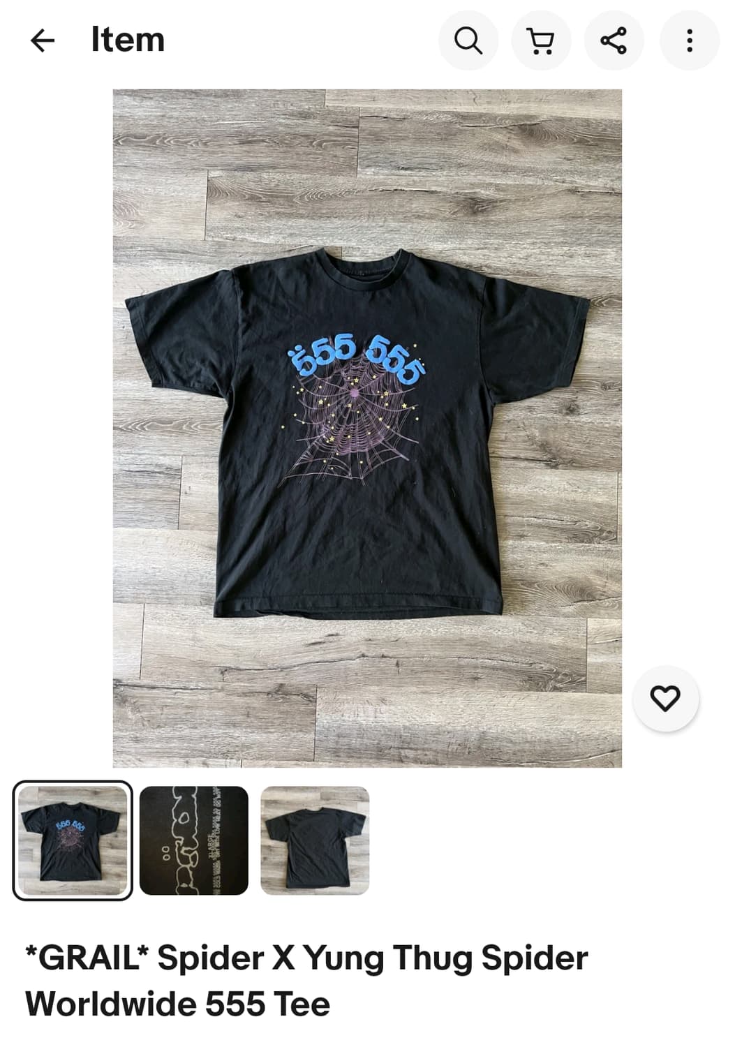 GRAILED Sp5der 영떵 앤젤 넘버 티 상품이미지2