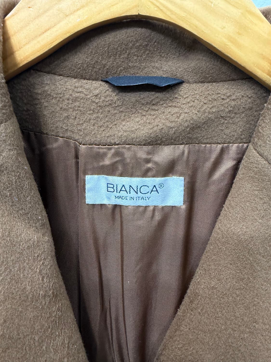 정품) 비앙카 여성 울 코트 브라운 48 상품이미지6