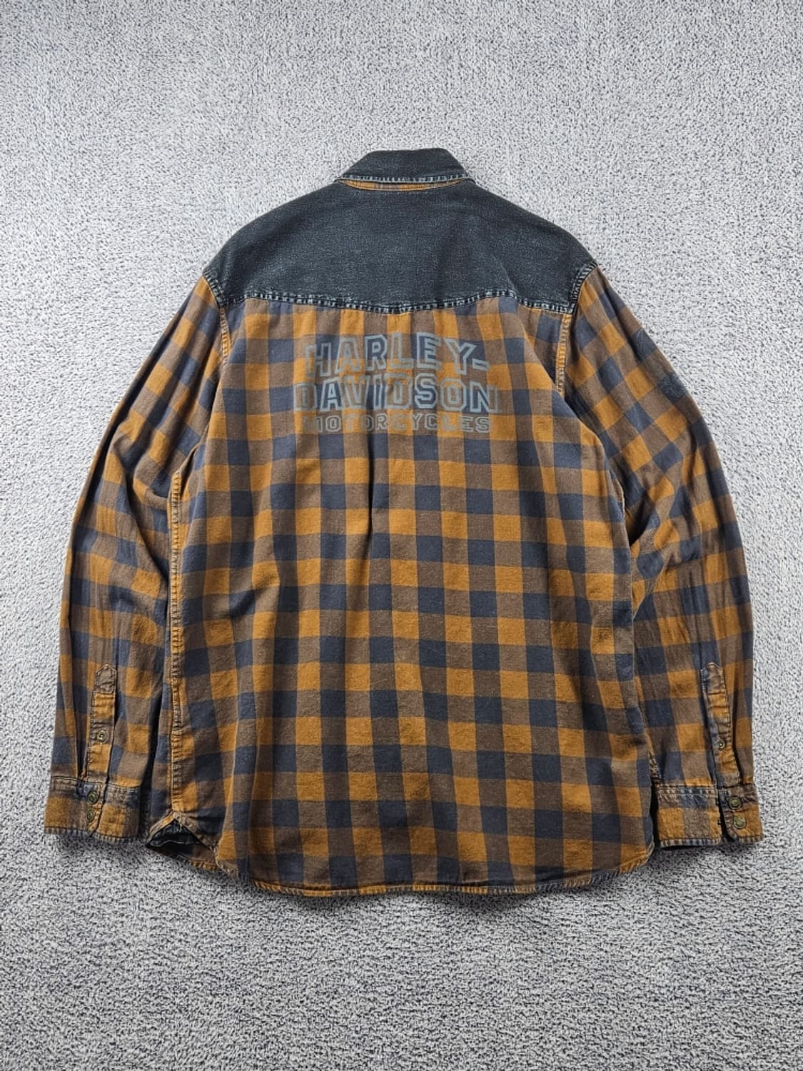 할리데이비슨 데님숄더 체크 포켓 바이커 셔츠 ( L ) / 9369 상품이미지5
