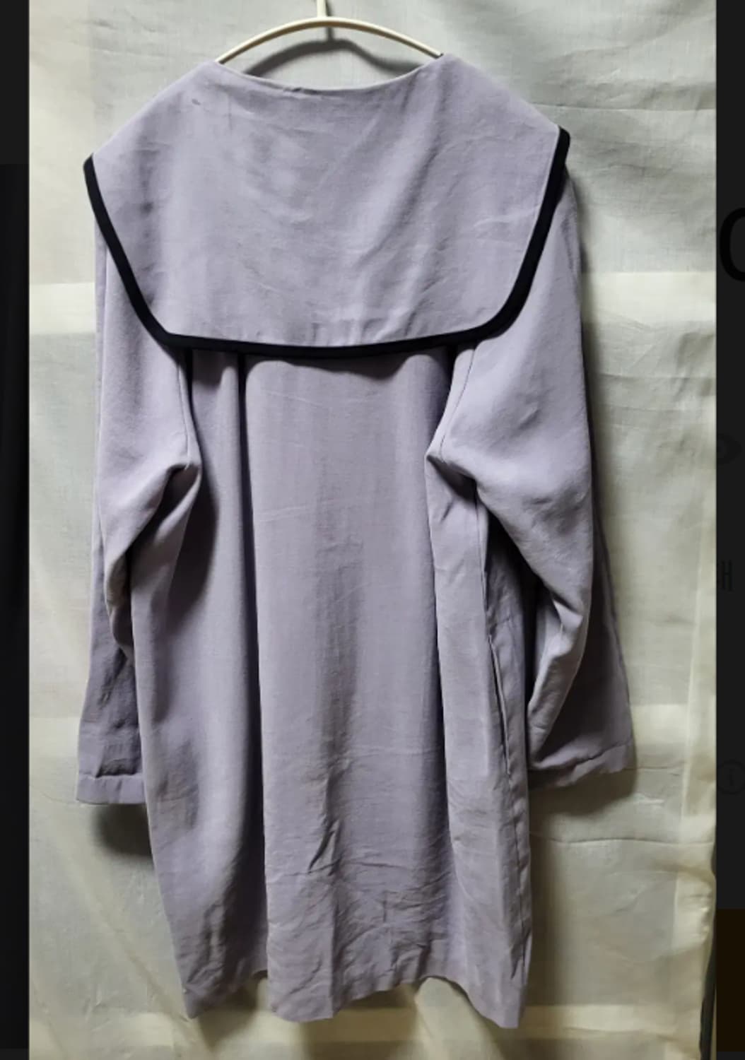 디어스토커 연보라 세일러 카라 간절기 코트 상품이미지2