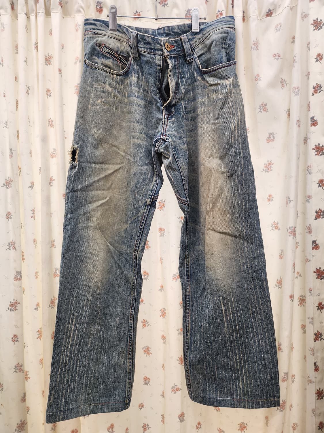 (지구샵)빈티지 데님 팬츠 남자도 가능할듯 상품이미지1