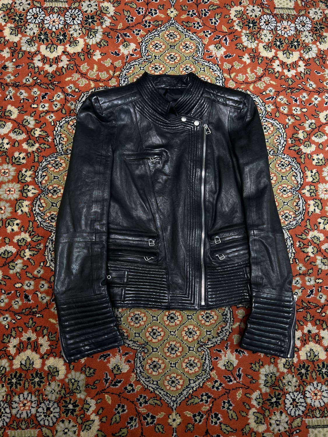 [M] 빈티지 이태리 여성 램스킨 레더자켓 상품이미지1