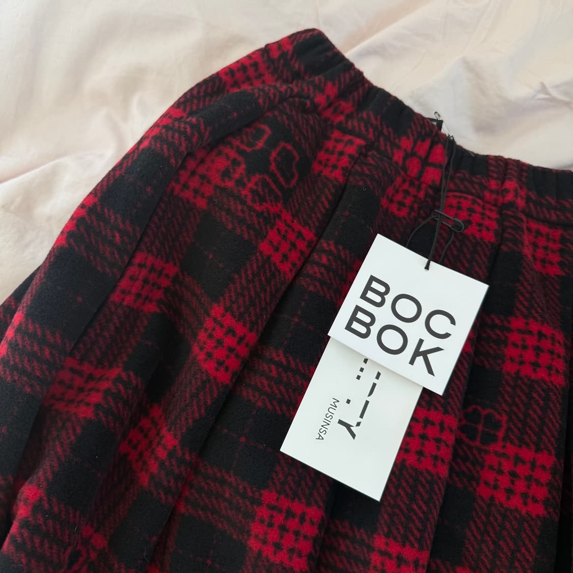 복복 클로버 체크 블랭킷 스커트 상품이미지3