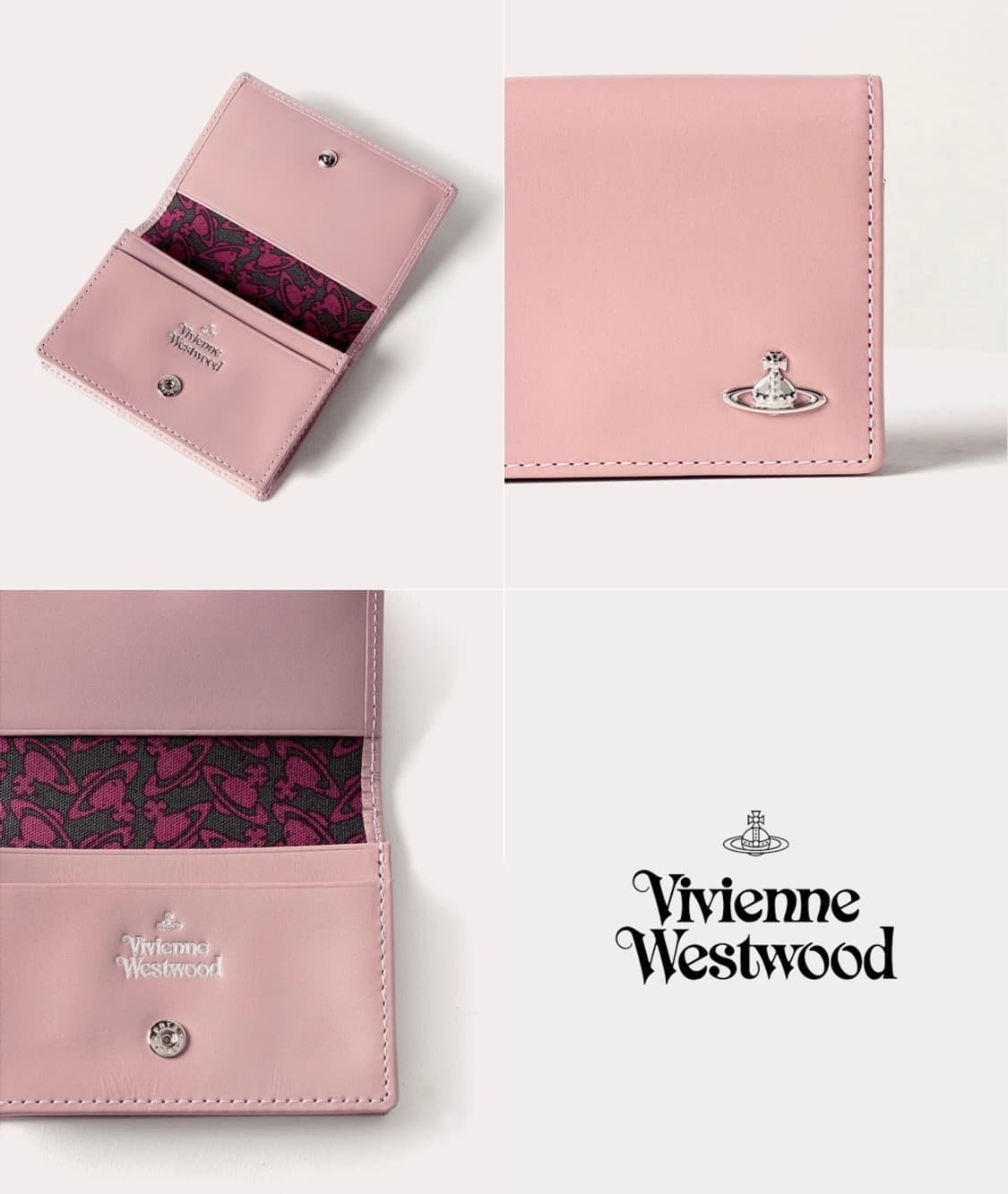 비비안웨스트우드 빈티지  water orb 카드지갑 핑크베이지 상품이미지1