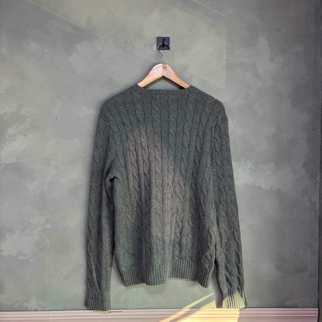 폴로 랄프로렌 꽈배기 니트 그레이 버건디 상품이미지4