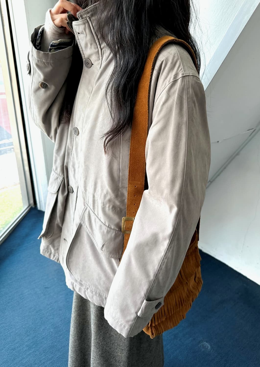 Stand collar padded mil mid coat 상품이미지7