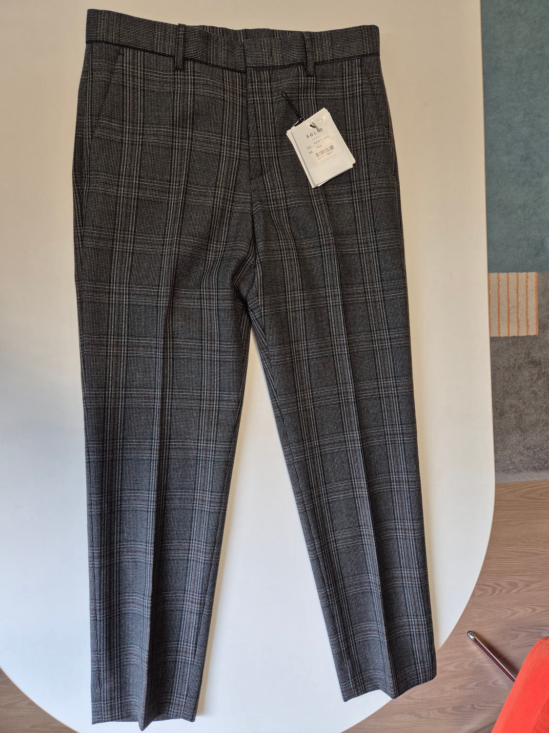 솔리드옴므 체크 울 슬랙스 46 상품이미지2