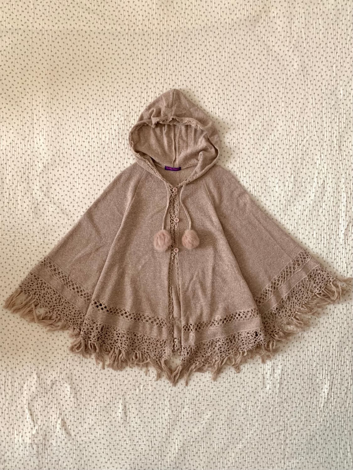 코코아 라떼 크로쉐 모리 니트 후드 케이프 상품이미지2