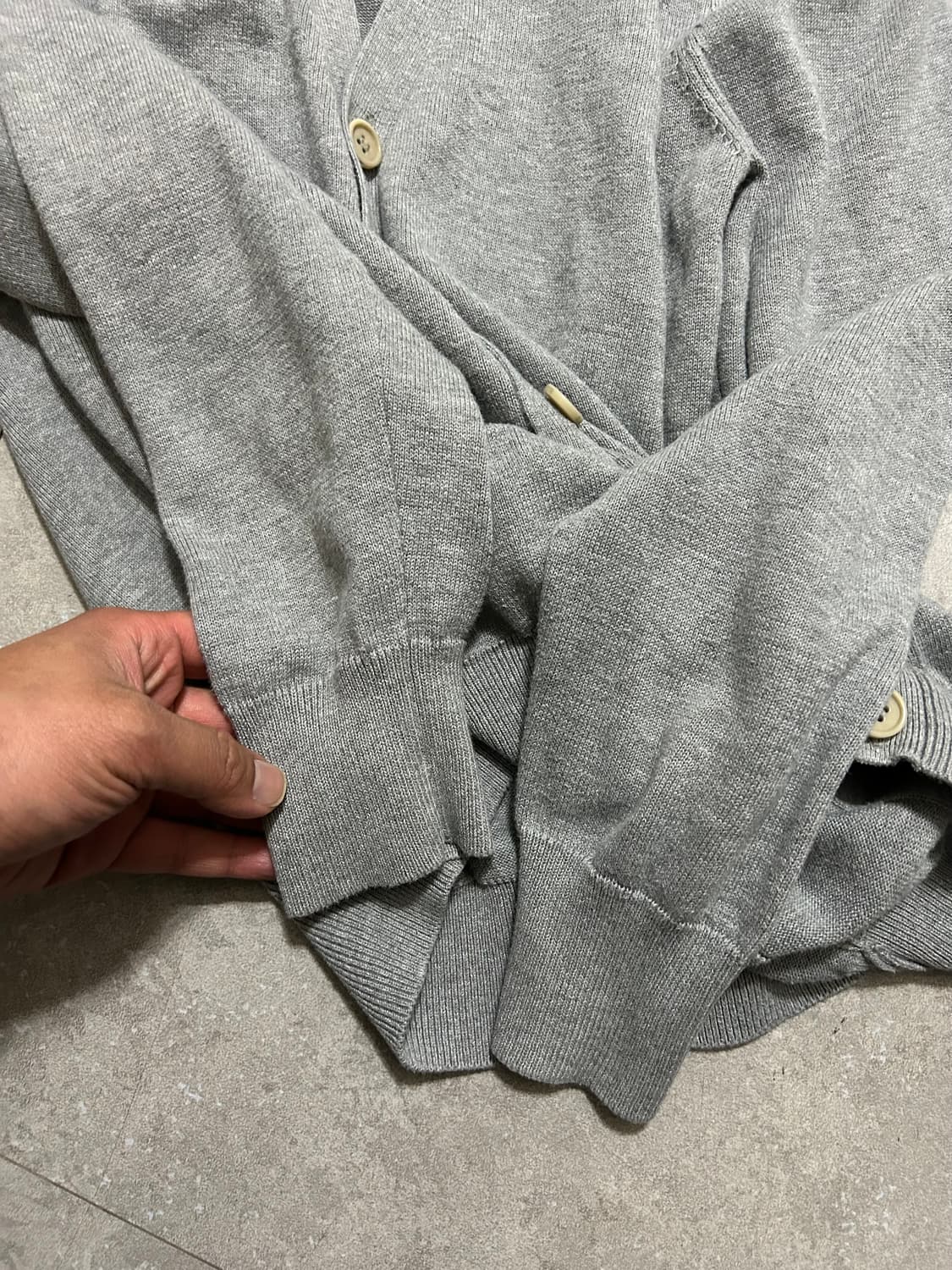 라코스테 라이트 그레이  코튼니트 빈티지 가디건 100size  상품이미지7