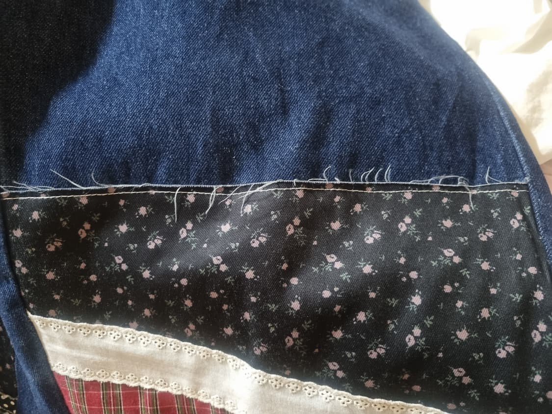 론론 패치워크 데님 팬츠 M 상품이미지4