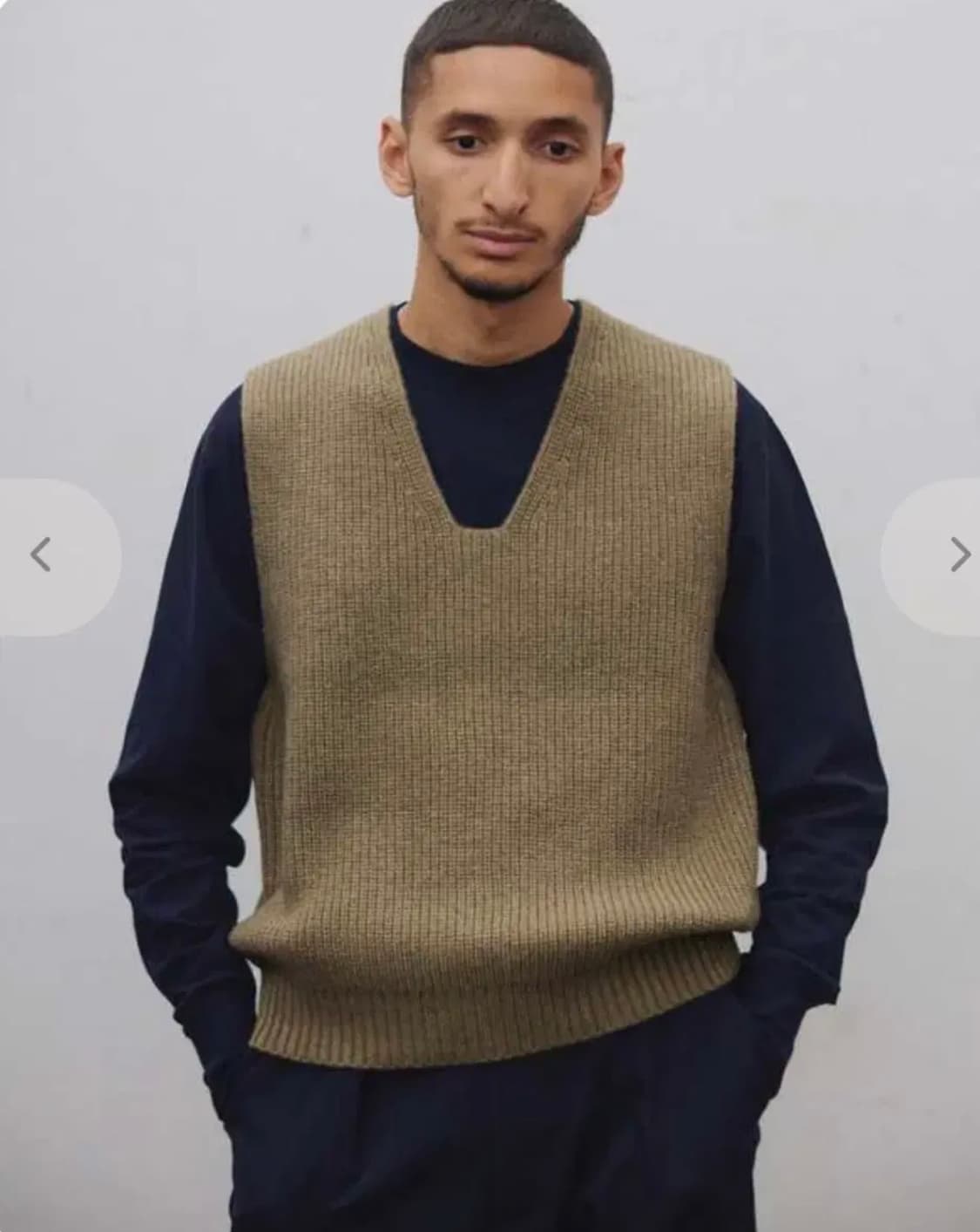 피그벨 A,R,C KNITTING VEST 카키 2사이즈 새상품 판매 상품이미지7