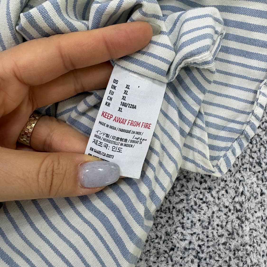 XL 아메리칸이글 스트라이프 긴팔 셔츠 0317J 상품이미지4