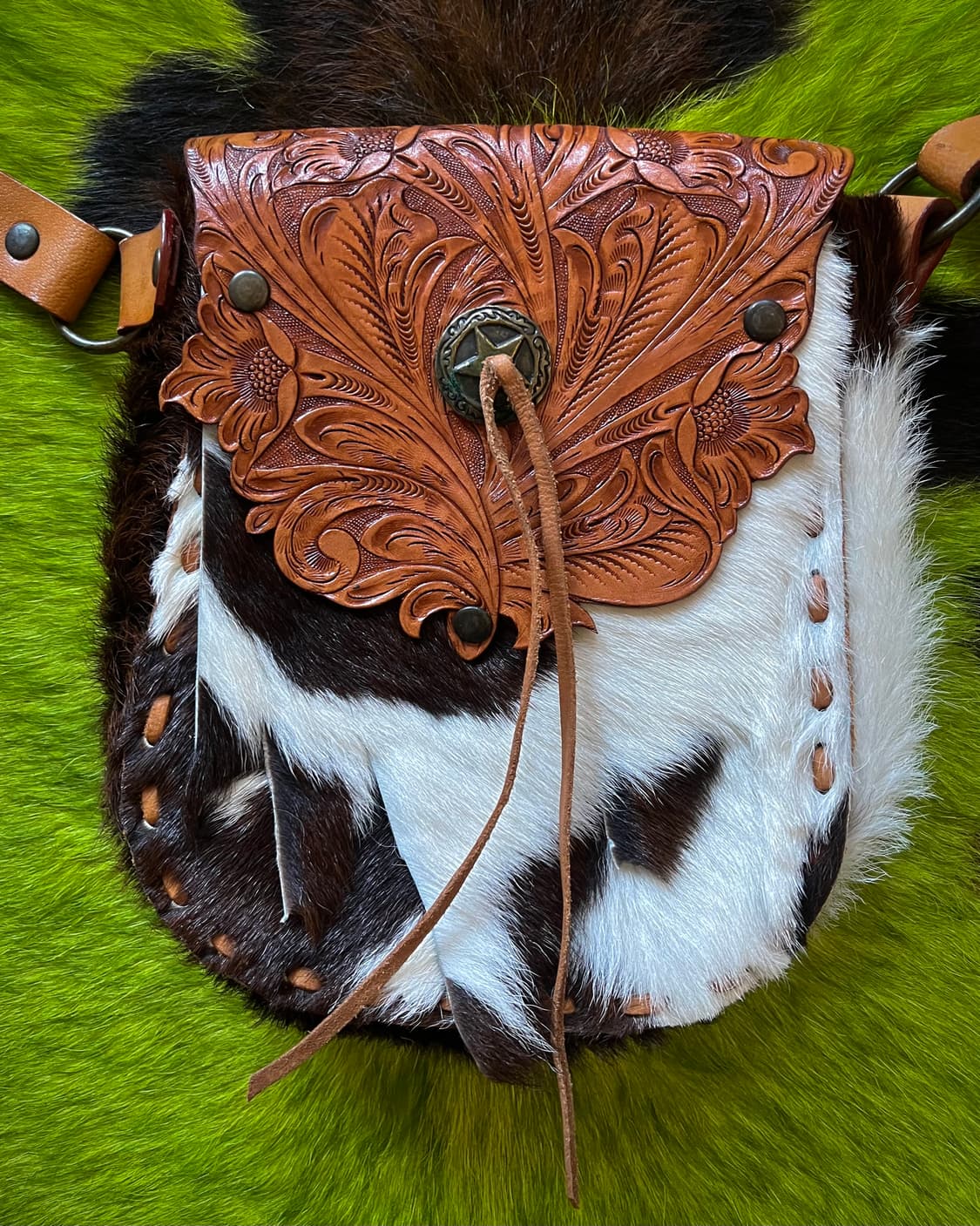 Western Motorcycle Calf-Skin Saddle Bag 상품이미지4