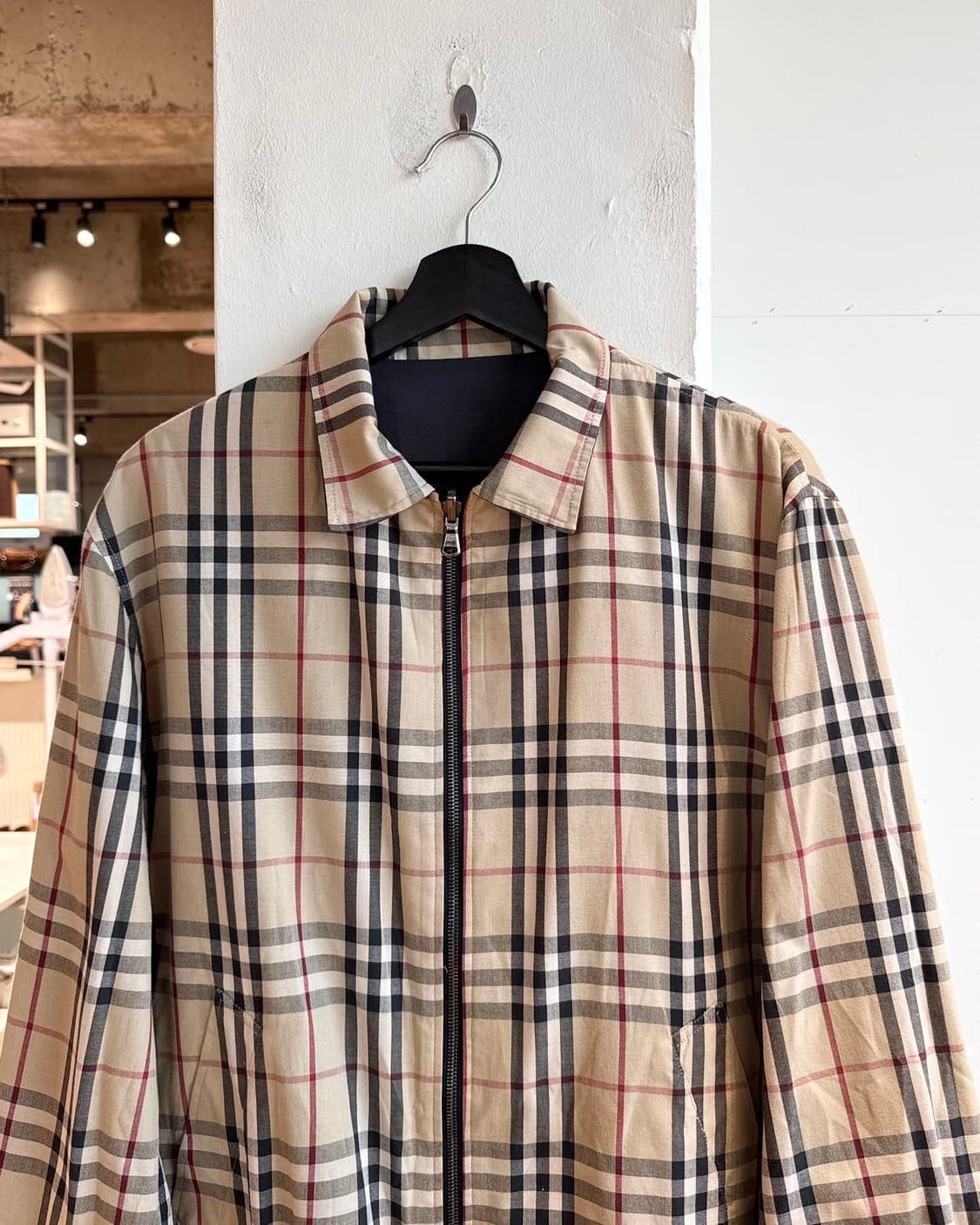 버버리 브라운 노바체크 리버시블 블루종 자켓  상품이미지3