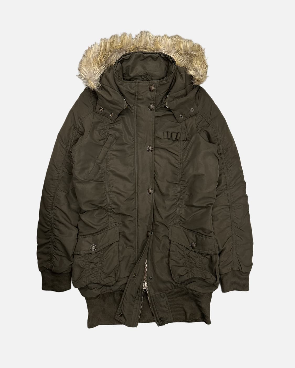 khaki pocket fur hood jumper 상품이미지1