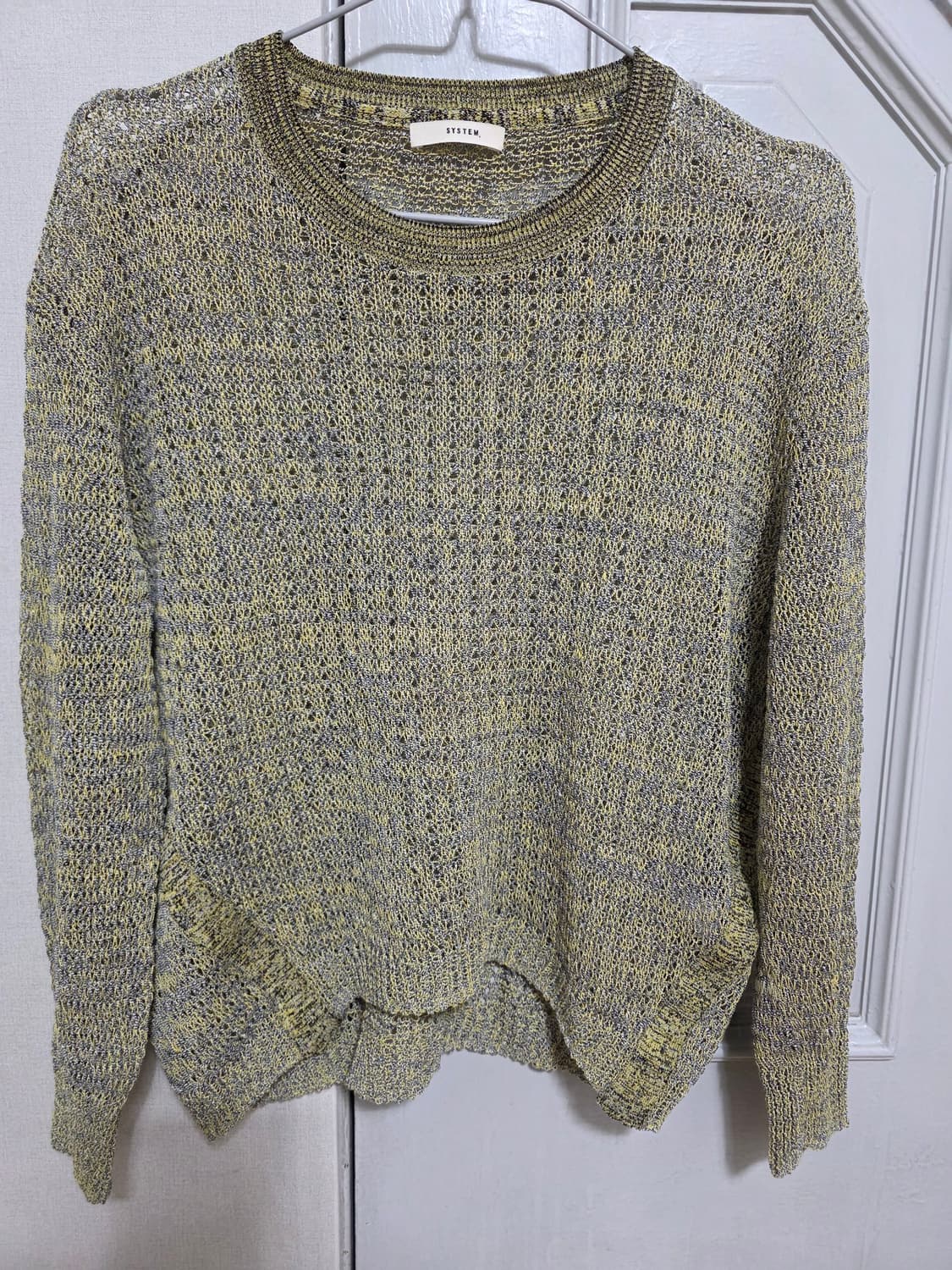 한섬 시스템 린넨 시스루 그물 니트 상품이미지1
