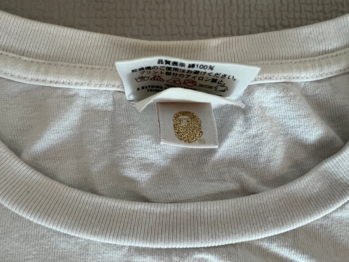 베이프 반팔티(화이트/브라운) XL 상품이미지4