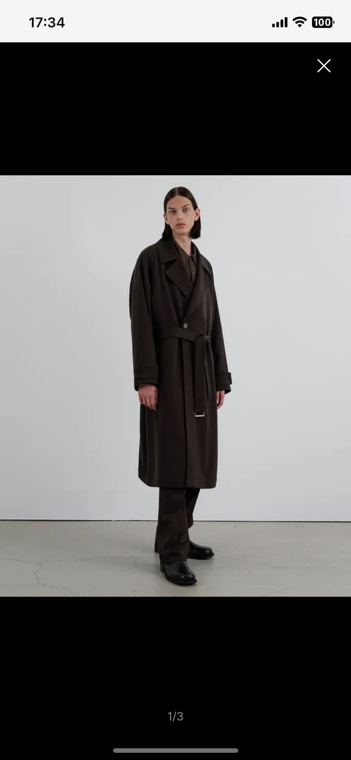 인사일런스 울 블랜드 롱 트렌치 코트 DARK BROWN 상품이미지2