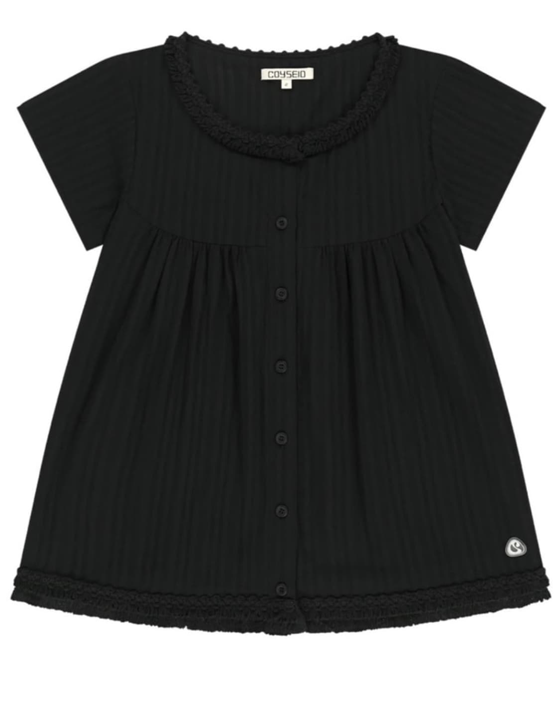 코이세이오 프린지 셔링 블라우스 블랙 size 1 상품이미지1
