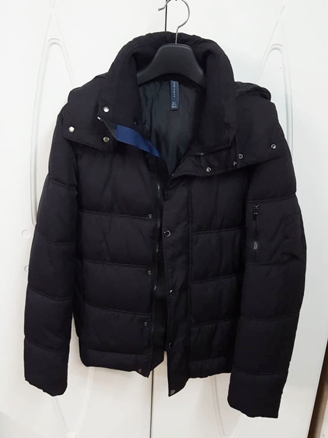 자라 남성 후드 패딩 자켓 블랙 100 상품이미지1