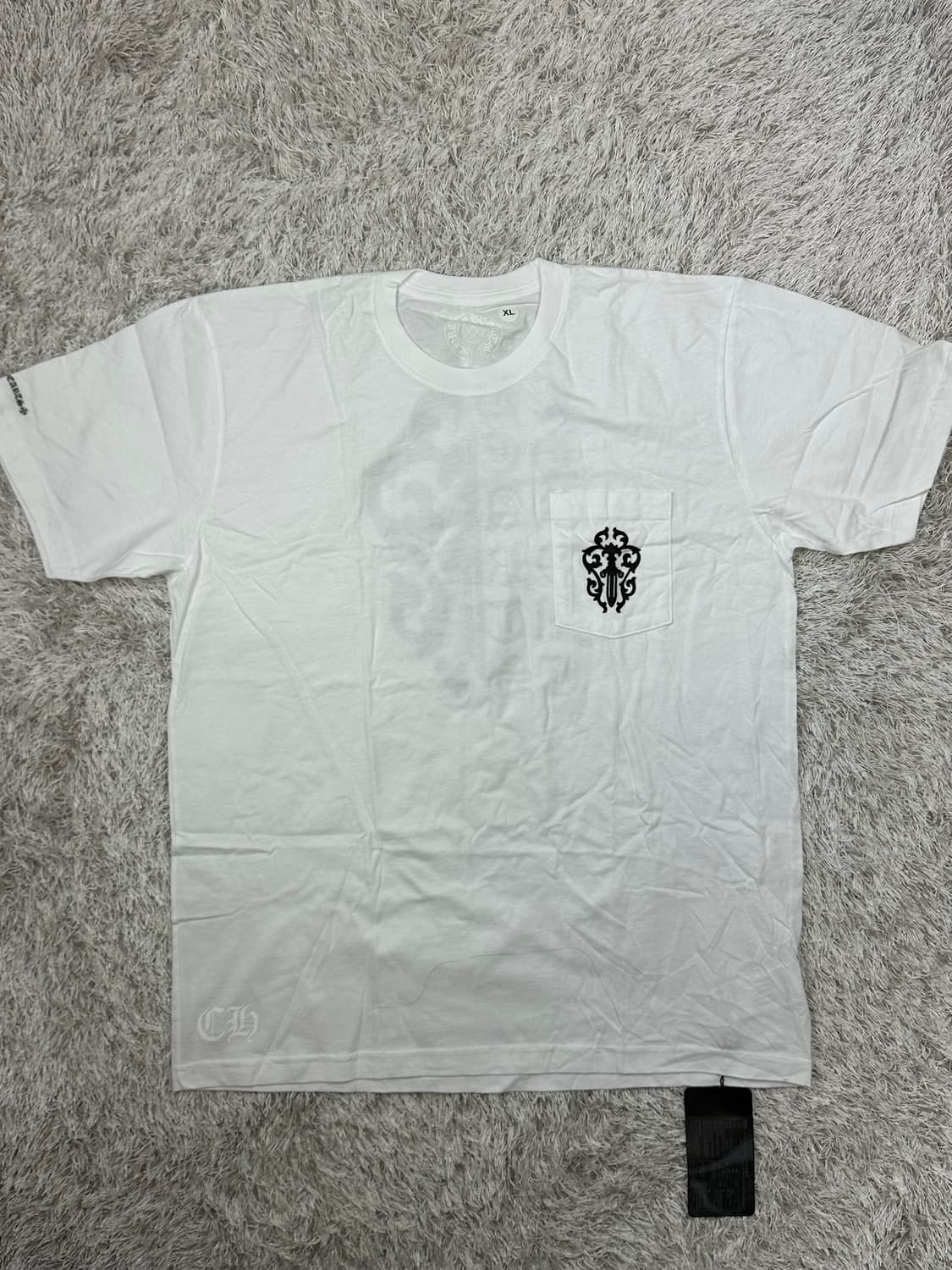 [XL] 백화점판 새상품 크롬하츠 대거 레터링 반팔 화이트 상품이미지3
