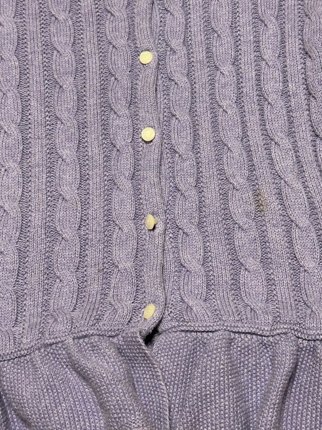 폴로 랄프로렌 걸즈 케이블 코튼 페플럼 가디건 라벤더 상품이미지4