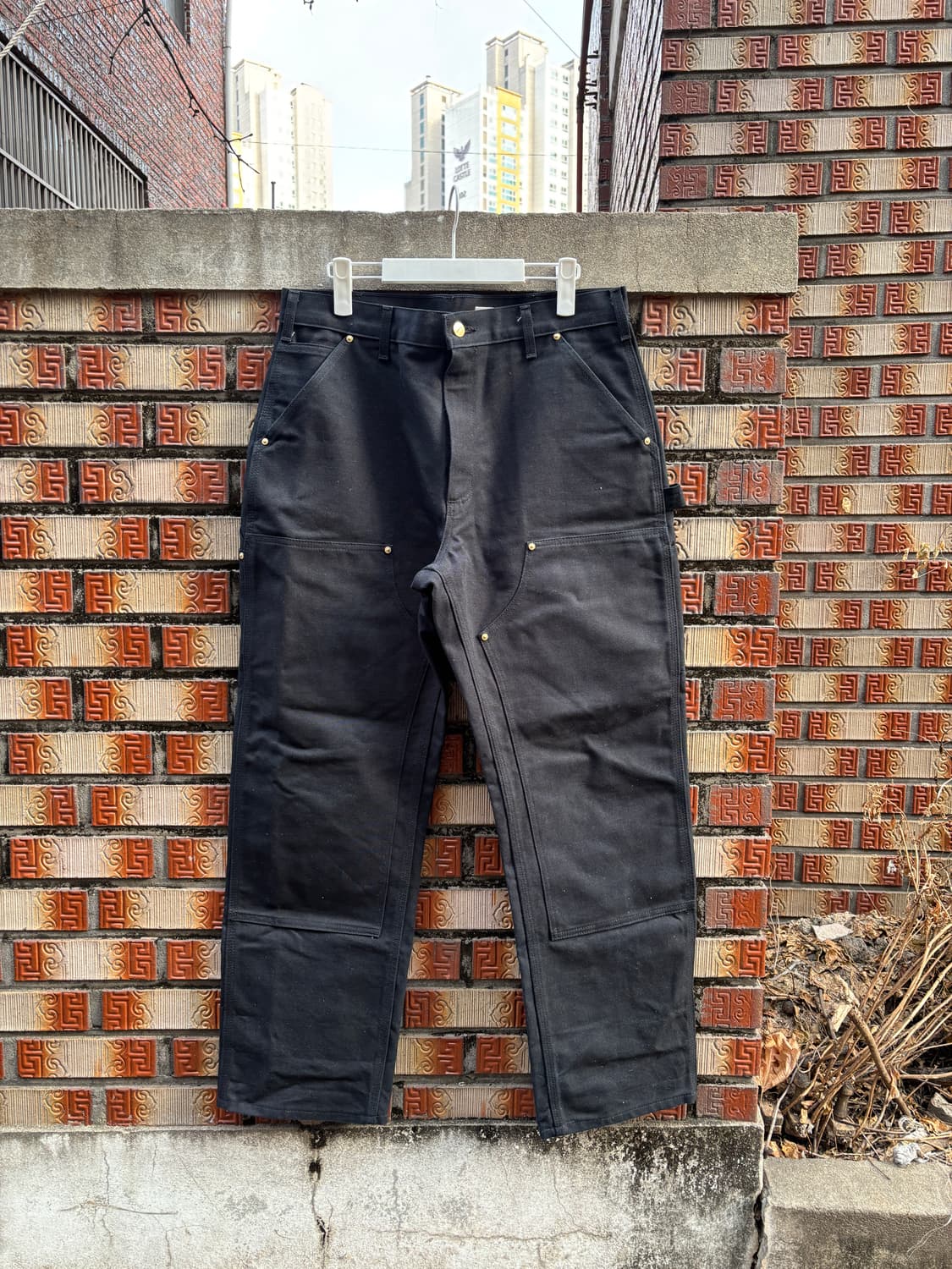 Rare) 칼하트 더블니 블랙 34x30 민트급 usa생산 노동자마크 상품이미지1